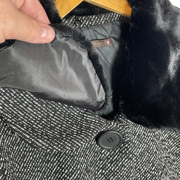 ANTHROPOLOGIE HAZEL Women’s Vintage Style Faux Fur Collar Pea Coat - Picture 4 of 6